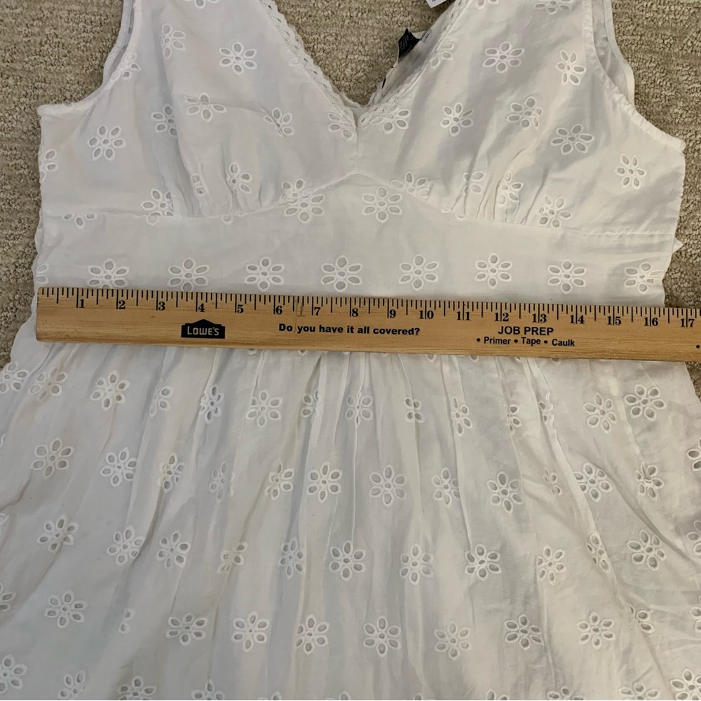 American Eagle Eyelet dress women’s L white babydoll beach cute lined Cotton NWT - Picture 4 of 9